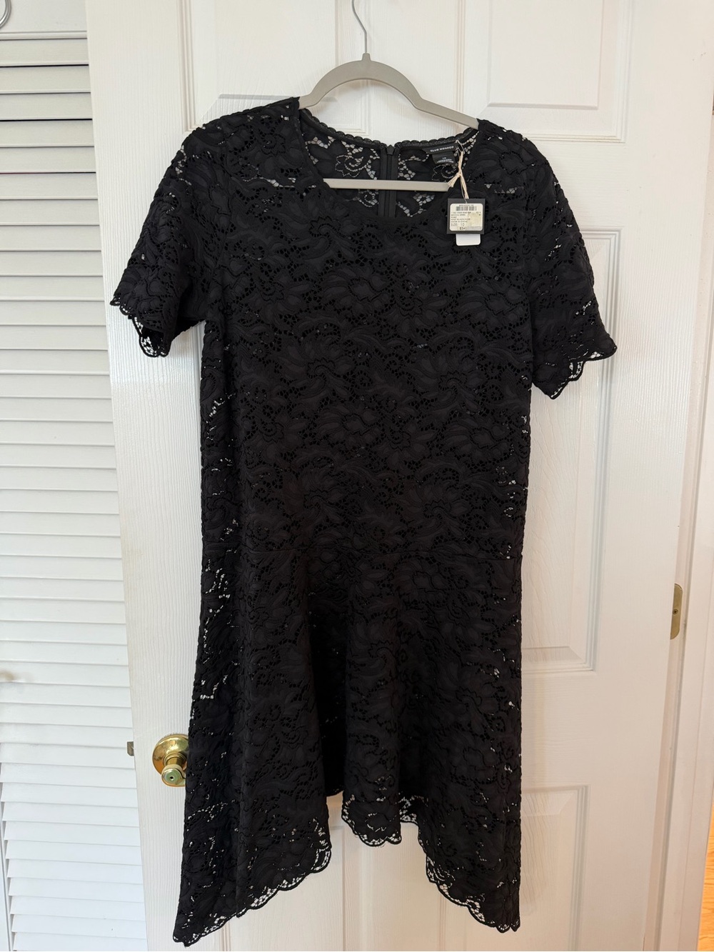 Club Monaco Black Lace Asymmetrical Hem Dress